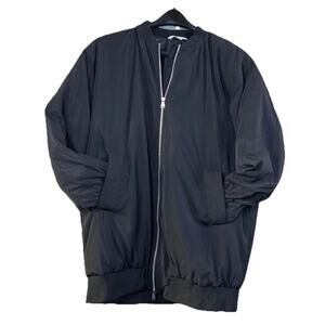DSG Men’s Large Jacket Black Zip Up Punk Rock No Collar Urban Wear Size Large/XL